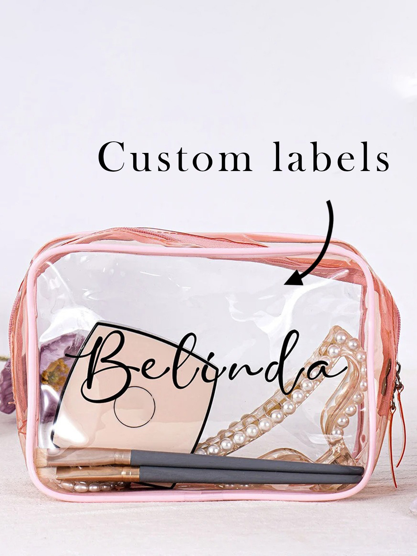 Custom Transparent Toiletry Zipper Bag